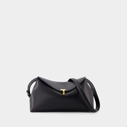 T Lock Clutch - TOTEME - Leather - Black