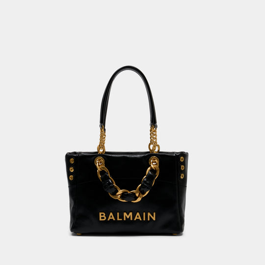 1945 Small Shoulder Bag - Balmain - Leather - Black
