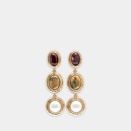Three Tiered Earrings - SELF PORTRAIT - Metal - Gold