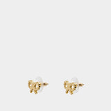 Micro Bow Earrings - SELF PORTRAIT - Gold Plated - Gold