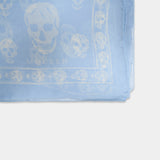 Ca Skull Scarf - Alexander McQueen - Silk - Blue