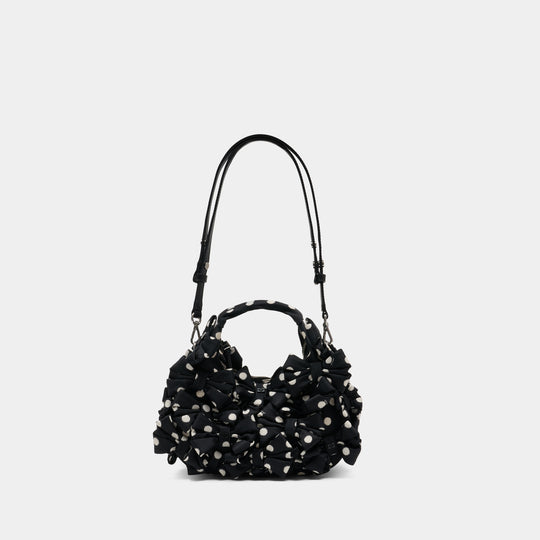 Mini Bow Hobo Handbag - Ganni - Nylon - Black