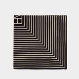 Signature Monogram Scarf - TOTEME - Silk - Black