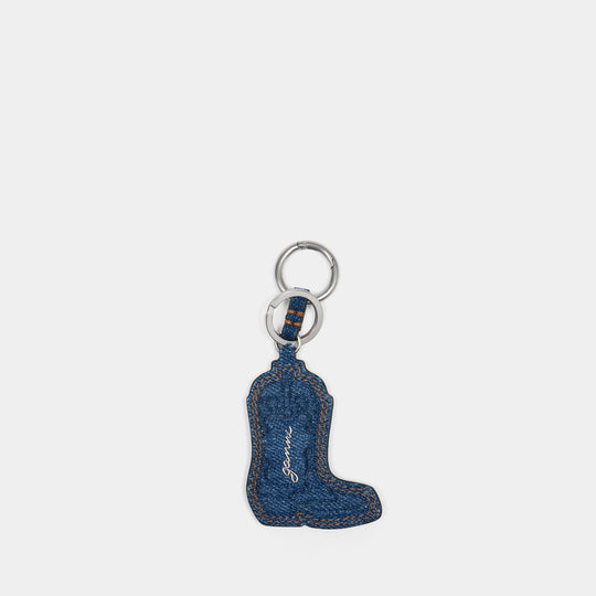 Western Boot Keyring - Ganni - Cotton - Blue