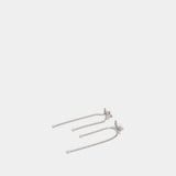 Crystal Bow Dangle Earrings - SELF PORTRAIT - Synthetic - Silver