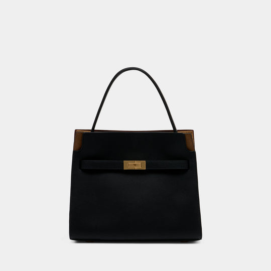 Lee Radziwill Small Double Bag - Tory Burch - Shearling - Black