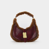 Kat Small Piping Purse - Ganni - Synthetic - Burgundy