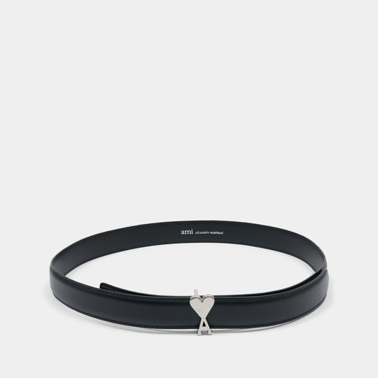 Ami De Coeur 25mm Belt - AMI Paris - Leather - Black