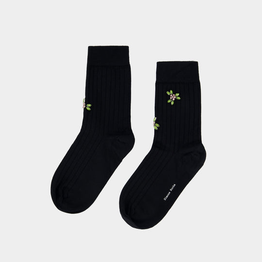 Merino Ankle Socks - Simone Rocha - Silk - Black