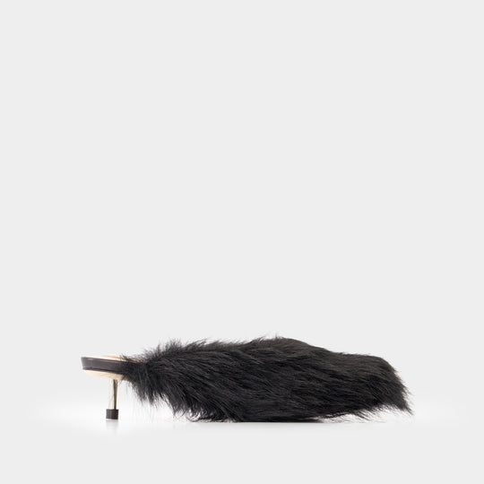 Mules - Simone Rocha - Faux Fur - Black