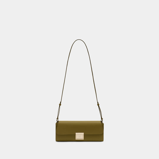 Mimi clutch bag - AMI Paris - Leather - Khaki