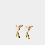 Hammered Ami De Coeur Earrings - AMI Paris - Metal - Gold