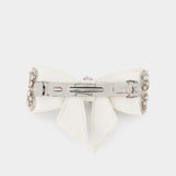 Crystal Embellished Bow Hair Clips - SELF PORTRAIT - Synthetic - White