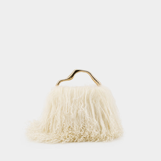The Backgammon Clutch Bag – Cult Gaia – Faux Fur – Ivory