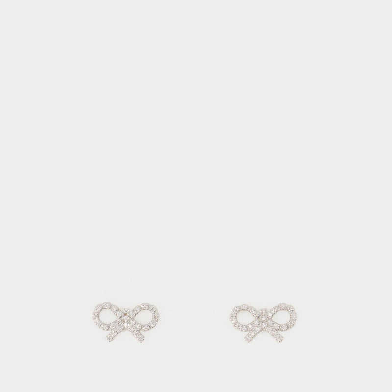Micro Bow Earrings - SELF PORTRAIT - Silver - Silver