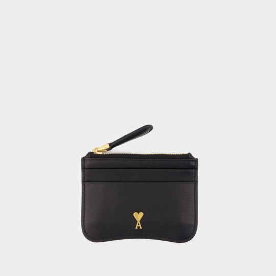 Paris Paris Cardholder - AMI Paris - Leather - Black