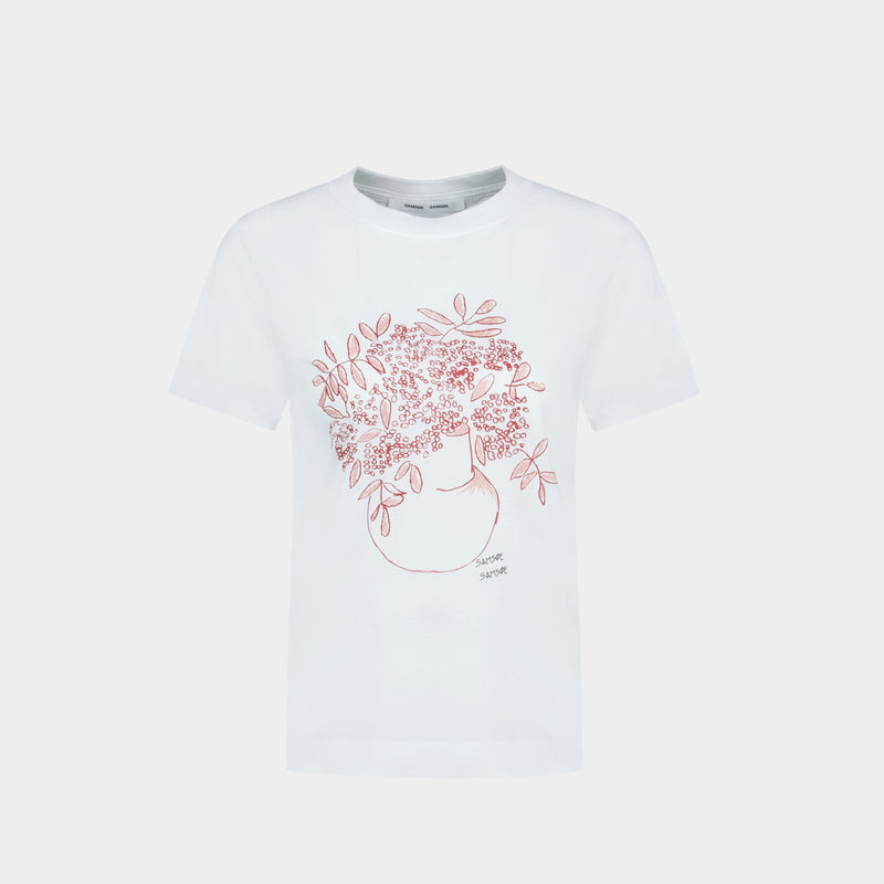 Sacamino Ss T-Shirt - SAMSØE SAMSØE - Cotton - White