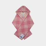 Mu Tbar Check Hooded Scarf - Burberry - Wool - Pink