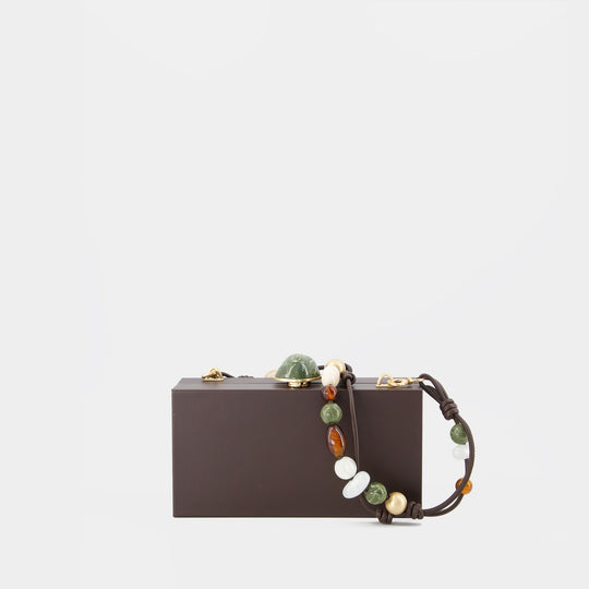 The Backgammon Clutch - Cult Gaia - Leather - Brown