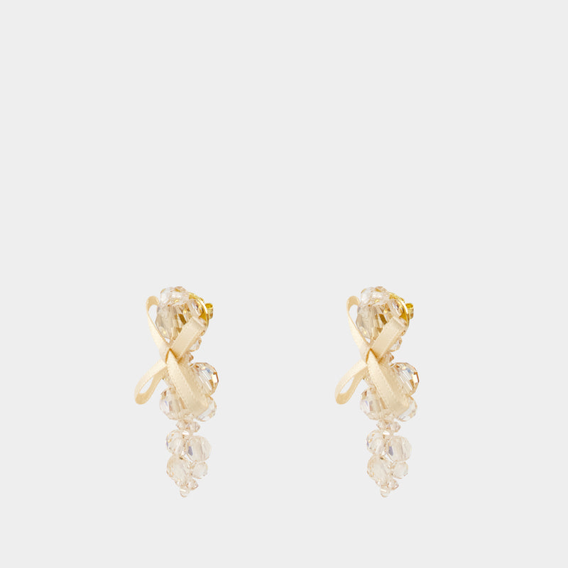 Petite Bow Earrings - Simone Rocha - Crystal - Yellow
