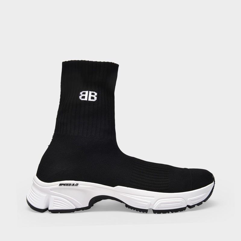 Speed 3.0 Sneakers in Black/White/Black Canvas