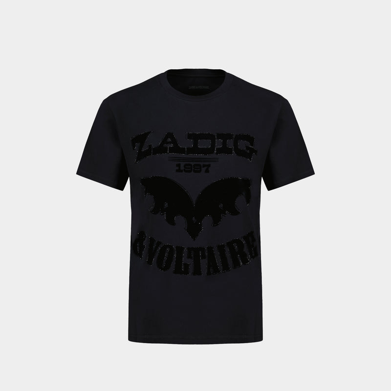 Edwin Hc Voltaire Flock Strass T-Shirt -Zadig&Voltaire- Cotton - Black