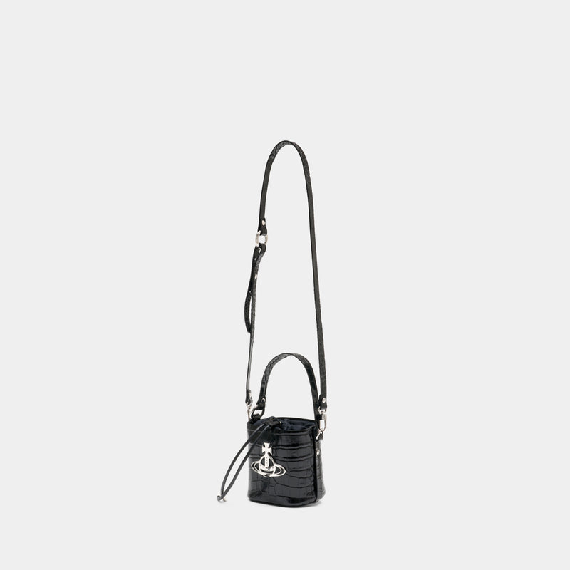 Daisy Drawstring Bucket Bag - Vivienne Westwood - Leather - Black