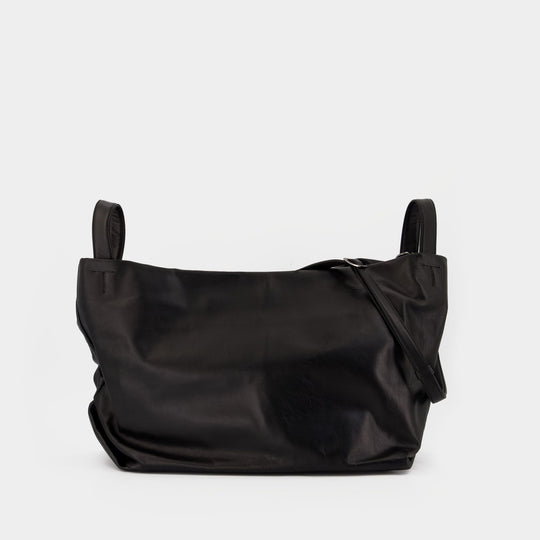 Tulip L Shoulder Bag - YOHJI YAMAMOTO - Leather - Black