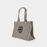 Lara Shopper Bag - ANINE BING - Cotton - Black/White