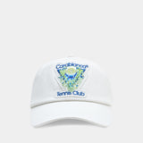Flaming Tennis Ball Cap - Casablanca - Cotton - White