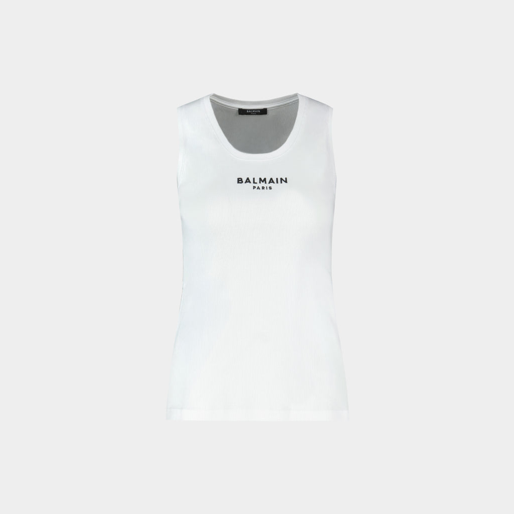 BALMAIN - バルマン　タンクトップ Tank Top Paris - Balmain - Cotton - White