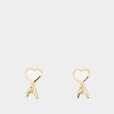 Hammered Ami De Coeur Earrings - AMI Paris - Metal - Gold