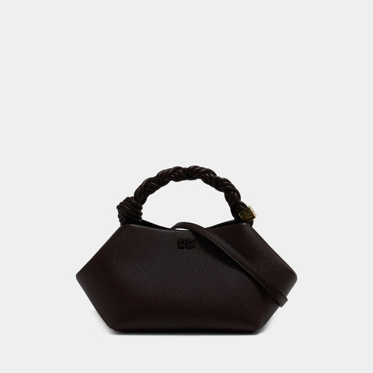 Bou Bag Small Grained Handbag - Ganni - Synthetic - Brown