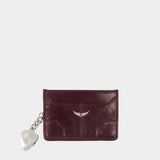 Sunny Pass Card Holder - Zadig & Voltaire - Leather - Burgundy