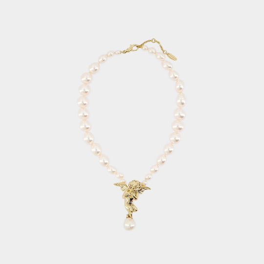 Putti Large Pearl Necklace - Vivienne Westwood - Metal - Gold