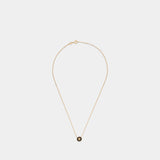 Icon Enamel Pendant Necklace - Tory Burch - Metal - Black