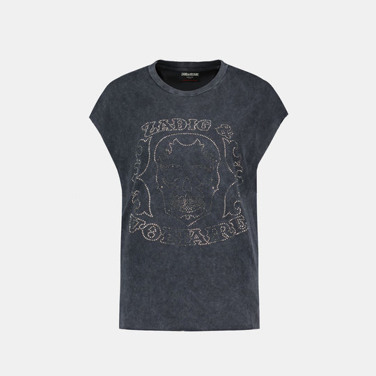 Cloe Hc Skull Strass T-Shirt - Zadig & Voltaire - Cotton - Black