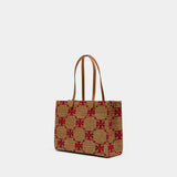 T-Monogram Shopper Bag - Tory Burch - Synthetic - Beige