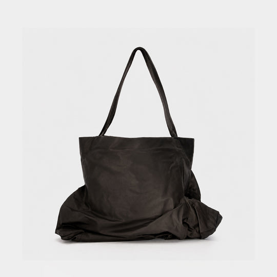 Unevenness Shopper Bag - YOHJI YAMAMOTO - Leather - Black