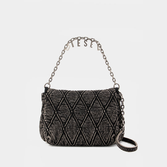Charm D Medium Shoulder Bag - DIESEL - Cotton - Black