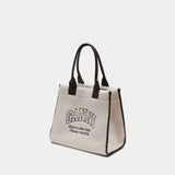 Shopper Xxl Shearling Shopper Bag - Ganni - Synthetic - White