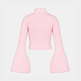 Fluffy Moon High Neck Hoodie - Marine Serre - Cotton - Pink