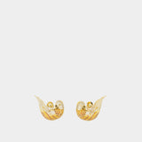Plume Pave Studs Earrings - Zimmermann - Metal - Gold