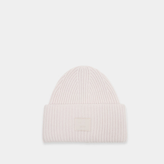 Large Face Logo Beanie - Acne Studios - Wool - Beige