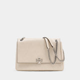 Charlie Shoulder Bag - Tory Burch - Leather - Beige
