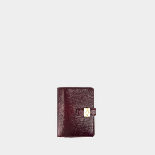 Slim Card Holder - Ganni - Synthetic - Burgundy