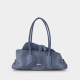 La Passeggiata Small Top Handle Bag - The Attico - Cotton - Blue