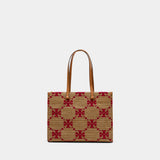 T-Monogram Shopper Bag - Tory Burch - Synthetic - Beige