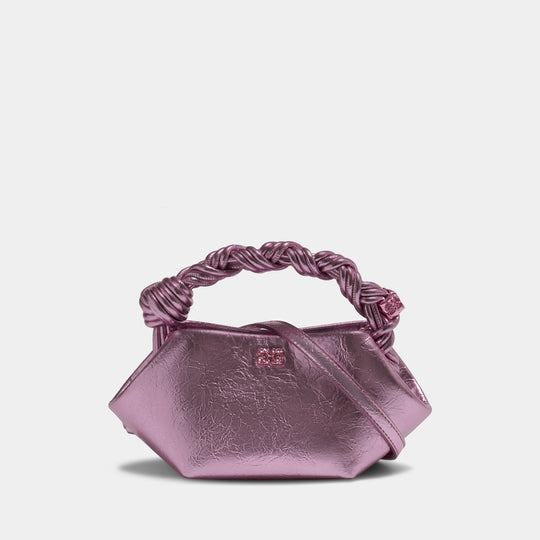 Bou Mini Crushed Handbag - Ganni - Synthetic - Pink
