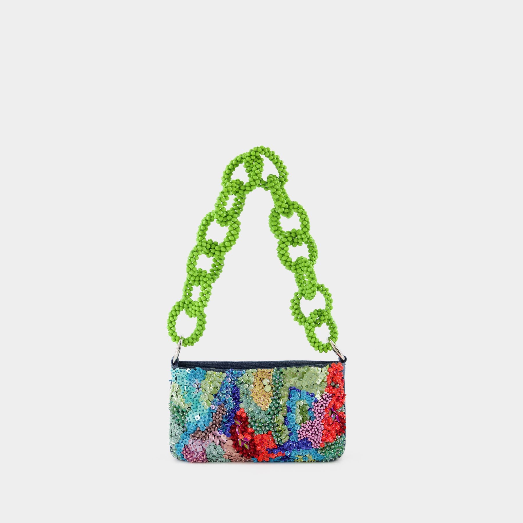 トートバッグ GERMANIER Beaded bag - Germanier - Beads - Silver Germanier bead-embellished Tote Bag | Silver | FARFETCH BN
